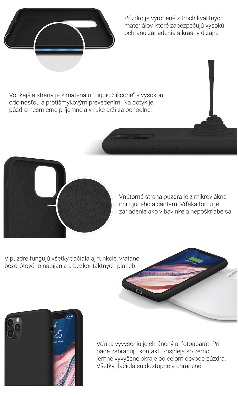 Xiaomi - Čierne (Liquid Silicone & Soft Touch)